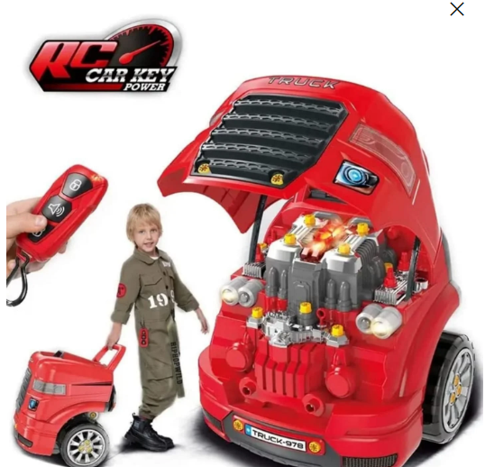 Mechanic Toy Tools And Engine Block