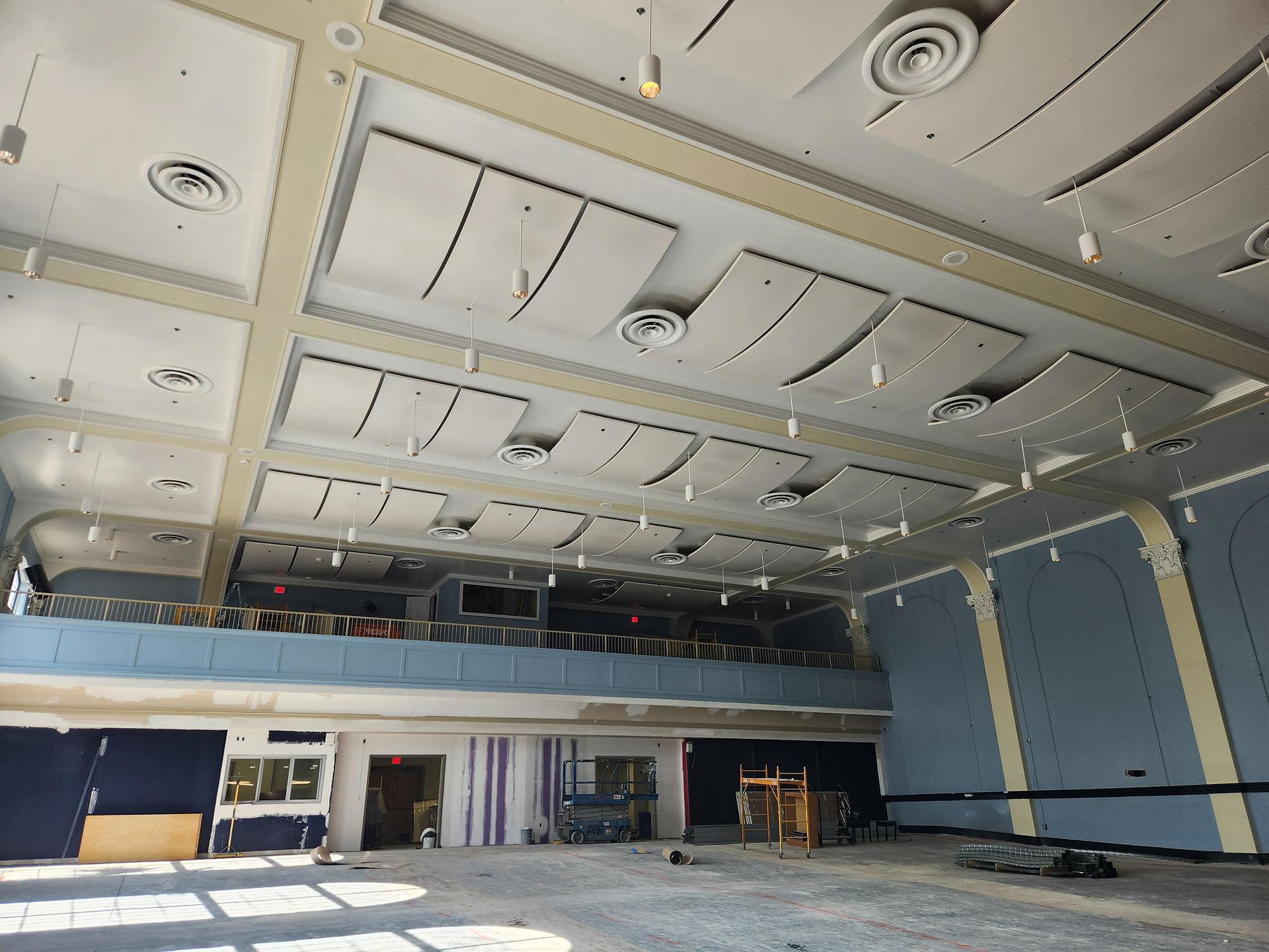 new acoustic ceiling reflectors with automated FOH positions