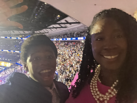 YDI Founder at a civic convention with her son.