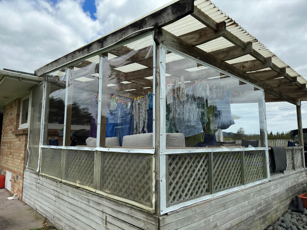 Clear blind upholstery installation