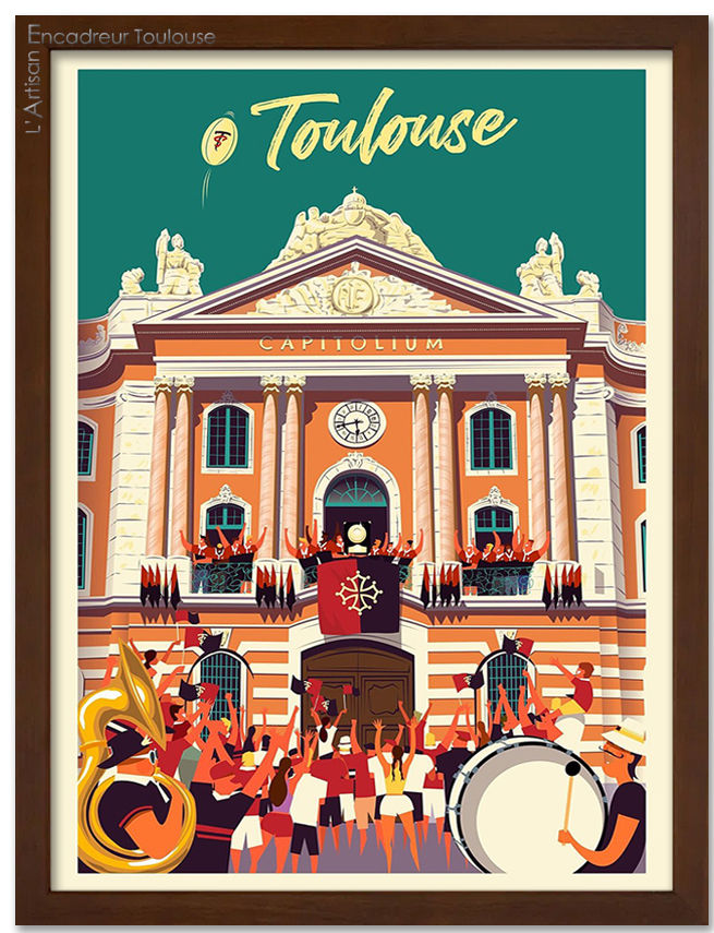 Miniature : TOULOUSE Capitole Stade - Affiche CLAVE Illustration