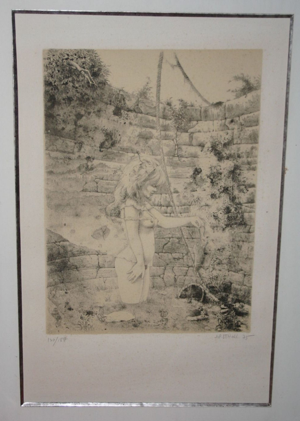 Lithographie de Jean Pierre STHOLL 1975 - série "Erotique"