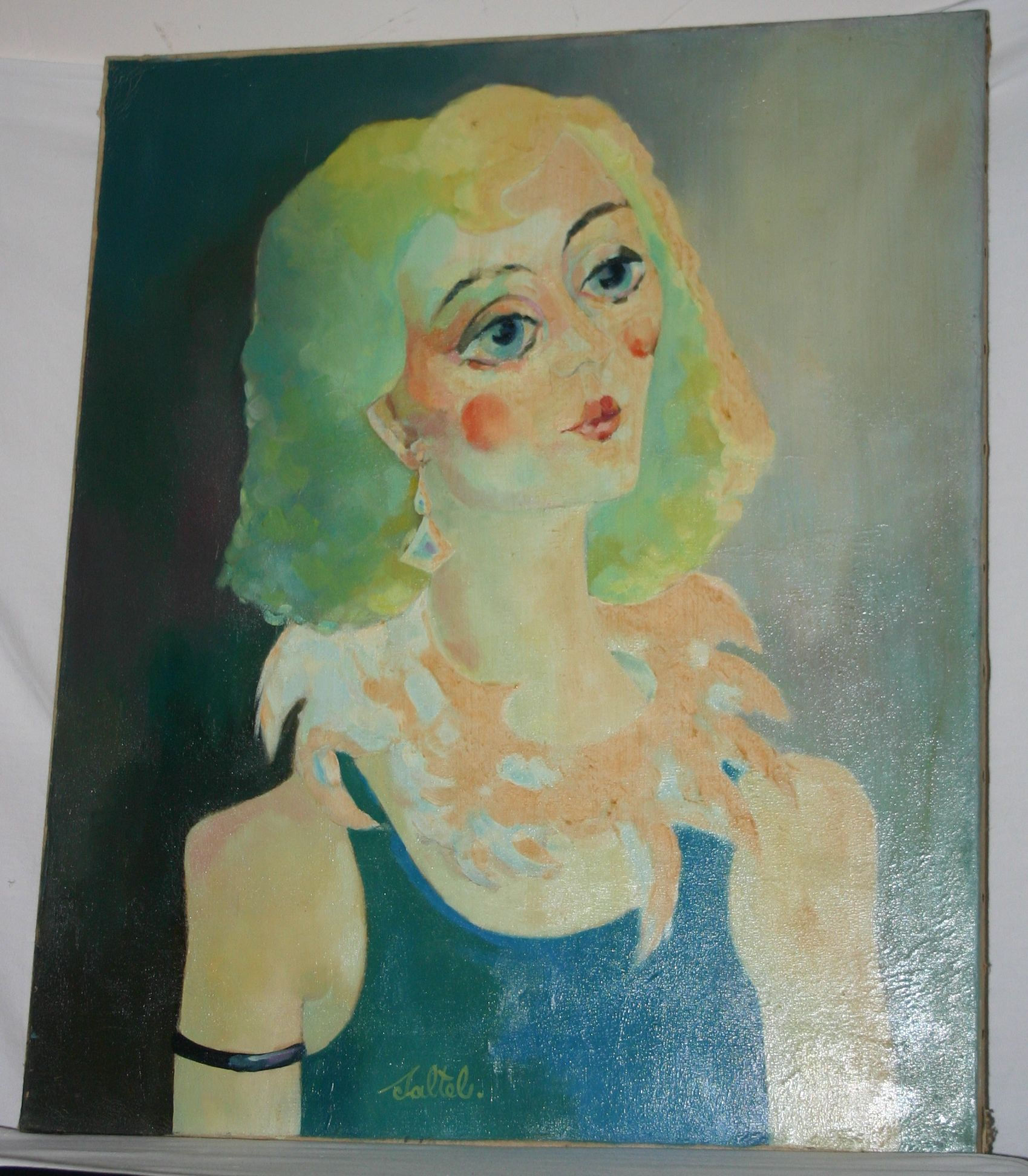 Huile sur Toile signée Serge SALTEL "Le Travesti" 1987