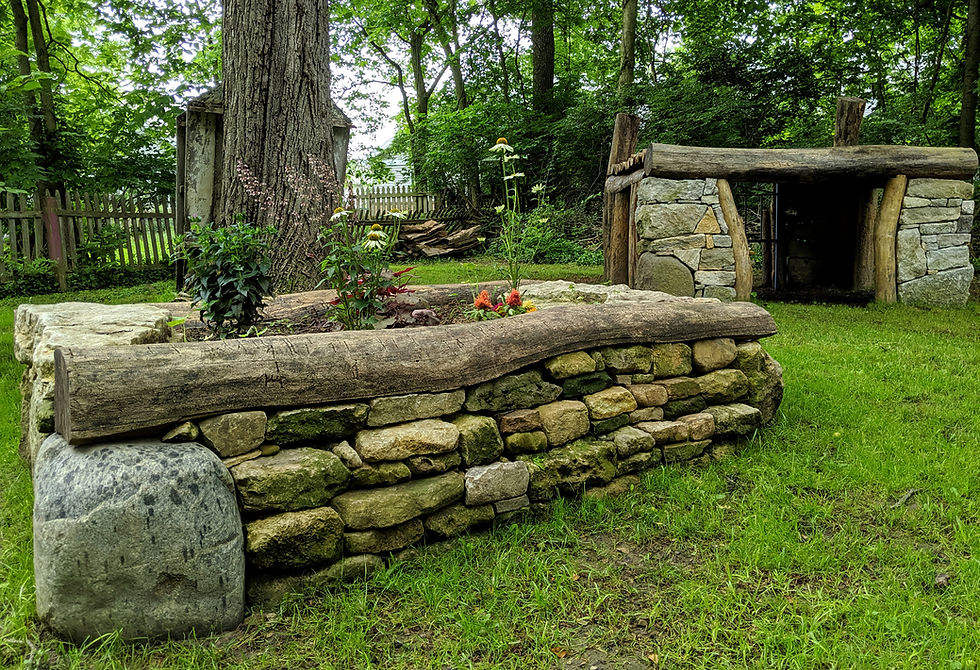 Raised Flowerbed with Locust Posts