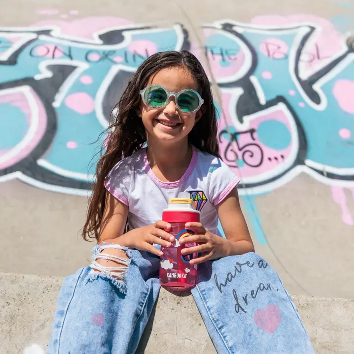 Thumbnail: Kambukka Lagoon Kids Water Bottle (PP) 14oz (400ml) - Rose w/ Love Bird