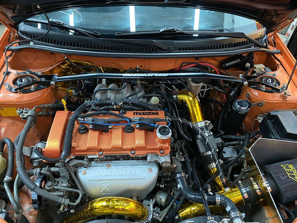 Rally Mazda Protege Engine Bay