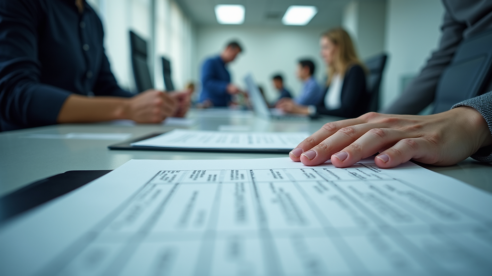 Eye-level view of an office where document processing takes place