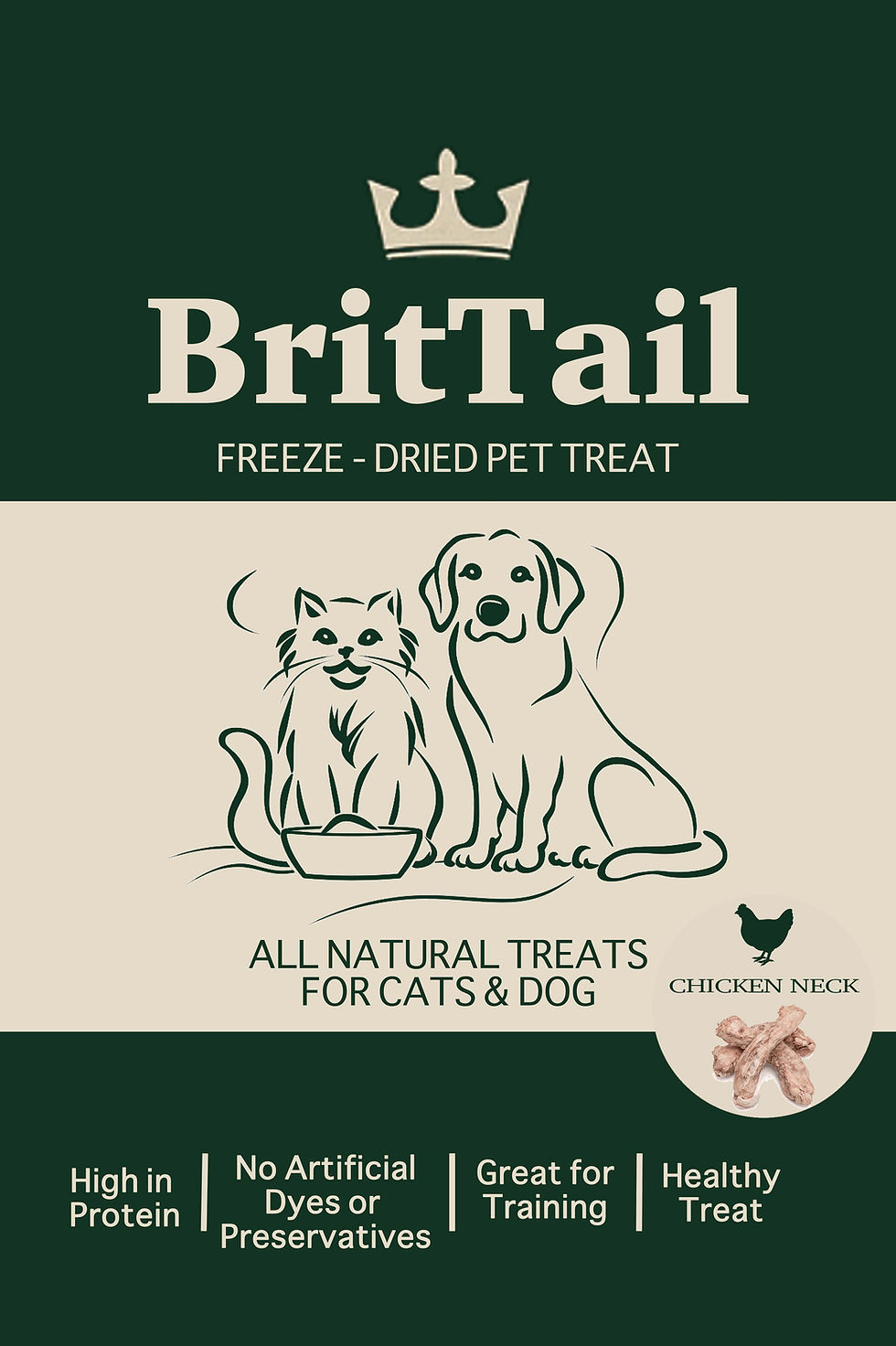 Thumbnail: Brit Tail | 100% Freeze-Dried Chicken Necks for Dogs & Cats