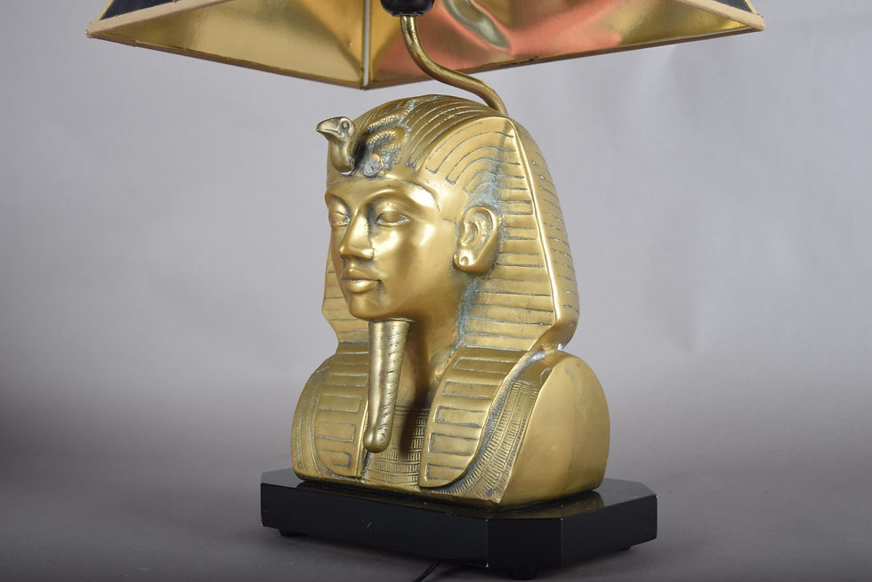 Vintage Brass Pharaoh Table Lamp | Hollywood Regency Egyptian Revival Decor - image 2