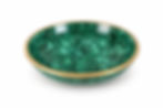 Vintage Malachite Bowl with Bronze Rim – Large Decorative Stone, Congo 1970s