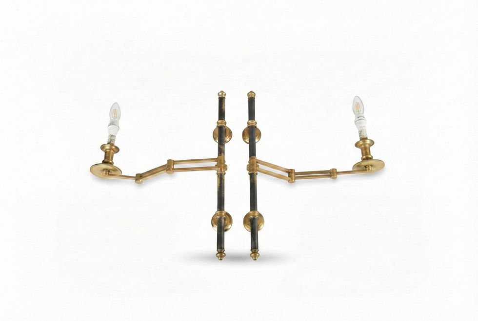 Rare Maison Jansen Brass Swing-Arm Wall Lamps (Pair)