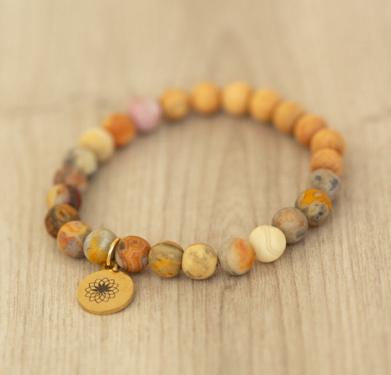 Miniaturbild: Lace Achat - Sandelholz Armband Vitalität