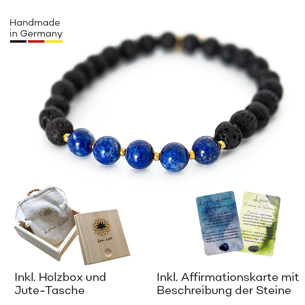 Miniaturbild: Lapis Lazuli - Lava Armband Selbstbewusstsein