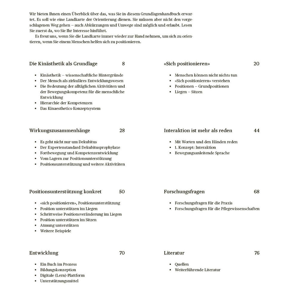 Miniaturbild: Grundlagenhandbuch Sich Positionieren Inhaltsverzeichnis