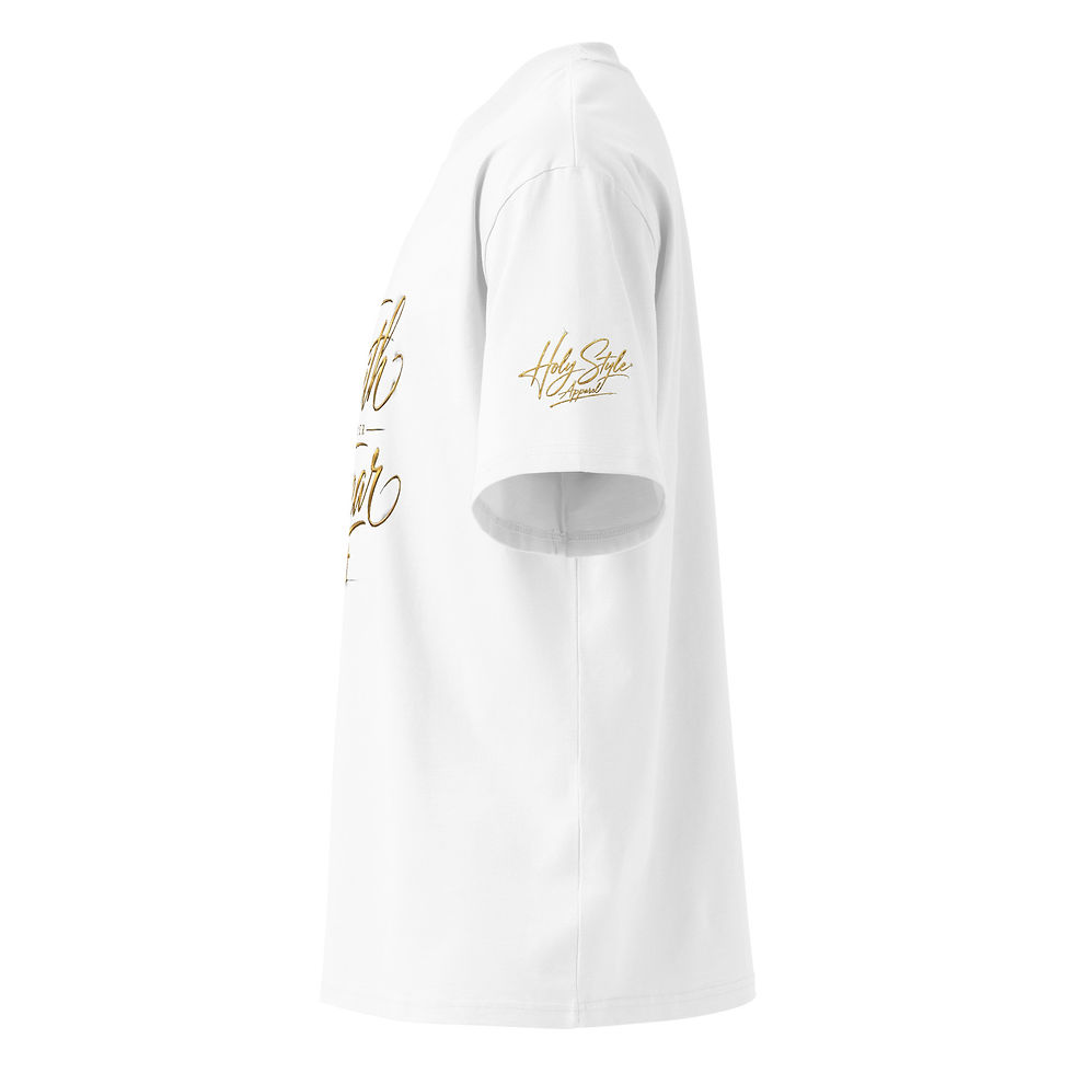 Thumbnail: Faith over Fear Organic oversized high neck t-shirt M/W