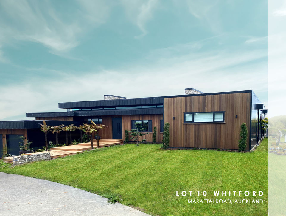 Site photos of Lot 10 Whitford, highlighting the development progress and surroundings, by Terra Consultants and Terra Architects, a leading multidisciplinary engineering company in New Zealand.