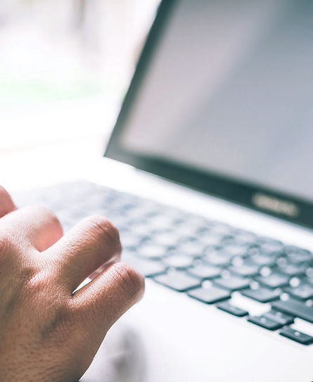 Typing on notebook