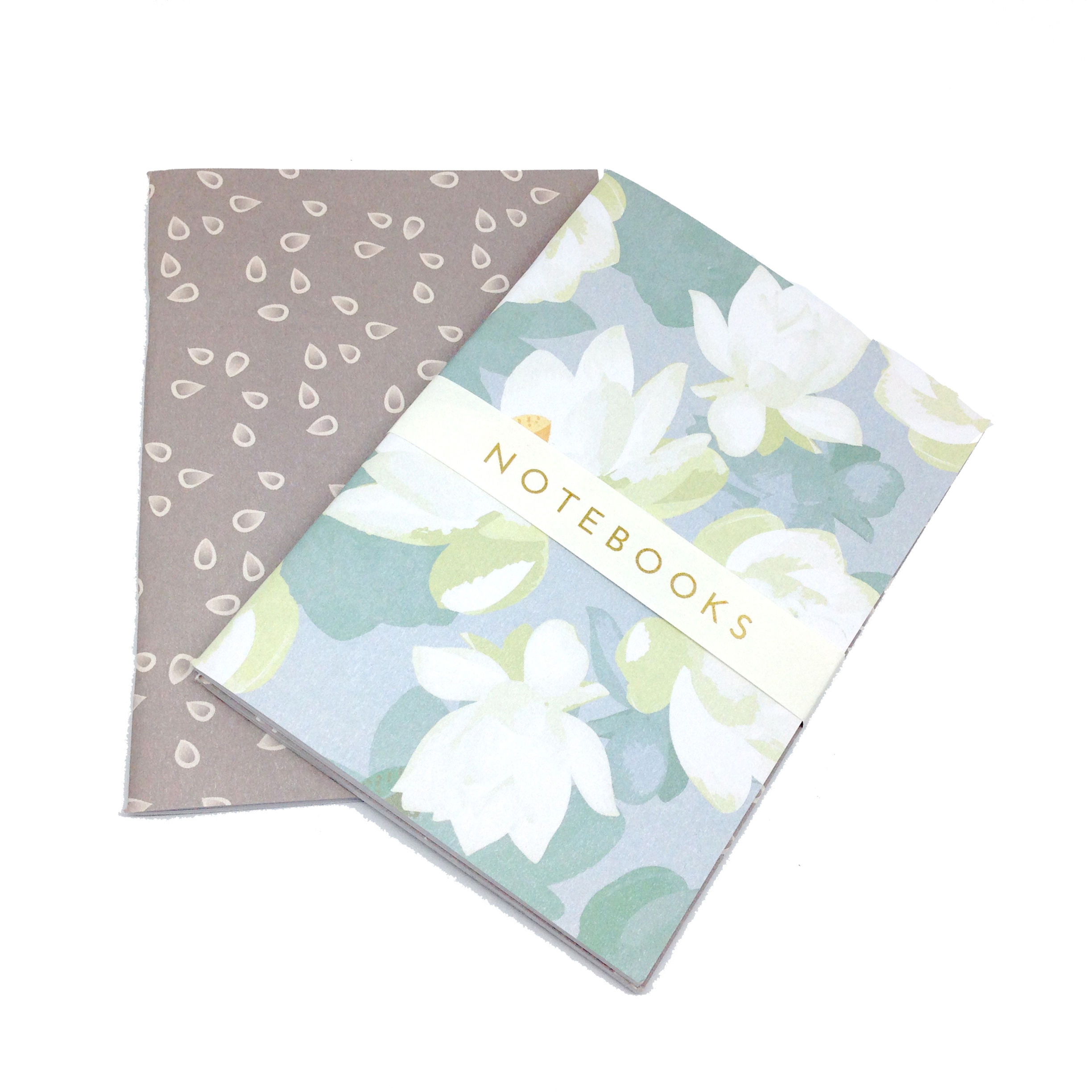 Lotus Blooms - greys - A6 notebook set