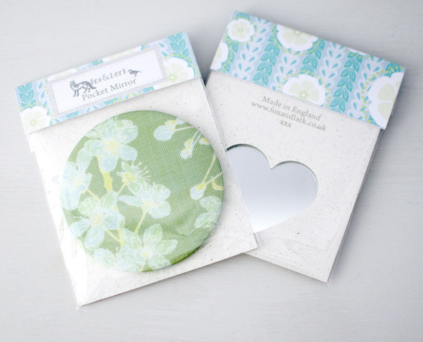 Thumbnail: WS: Maiko Blossom mirrors - blues & teals - pocket mirrors