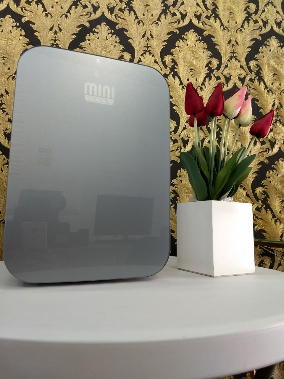 Miniatura: Mini Geladeira 18 Litros Cinza 12v Bivolt Mini cool