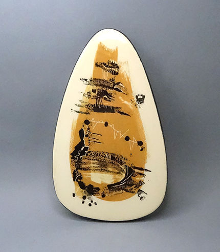 Miniature : illustration originale sur carreau de céramique ovale forme vintag