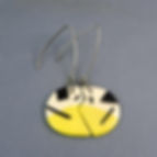 boucles d'oreille jaune originales en céramique style puzzle