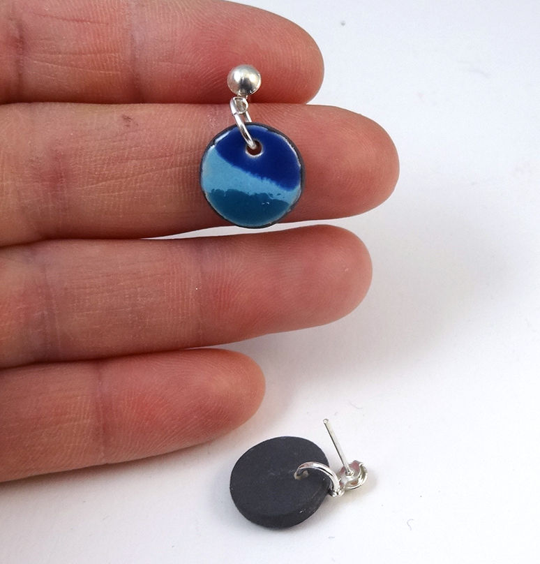 Miniature : boucles bleu en céramique original créateur