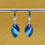 Miniature : Boucles d'oreilles bleu en céramique forme ovale bijou createur