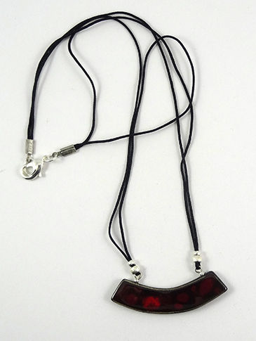 Miniature : collier rouge bordeaux pour femme bijou chic design céramique