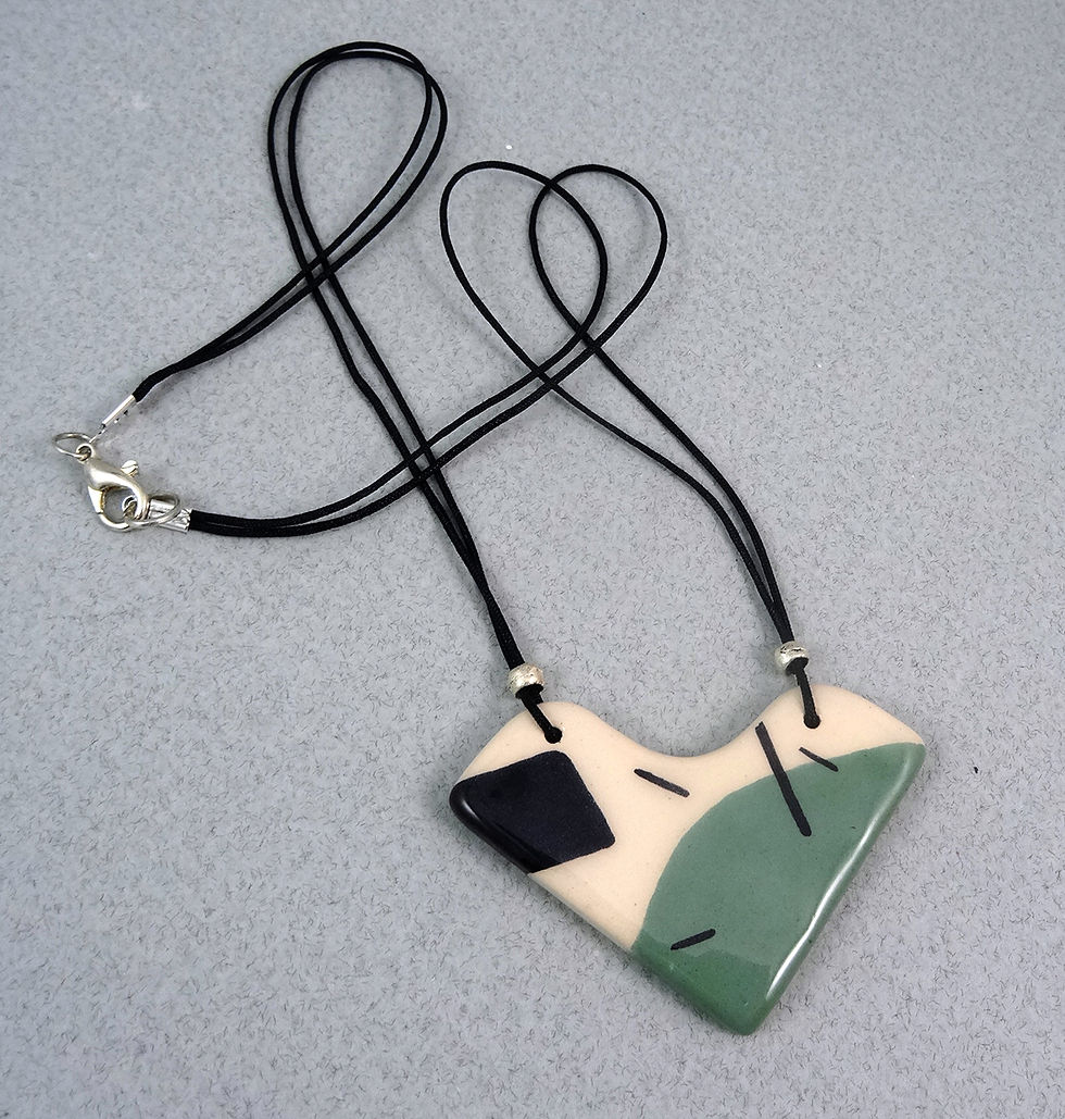 Miniature : Collier original coloré et graphique style Memphis en céramique