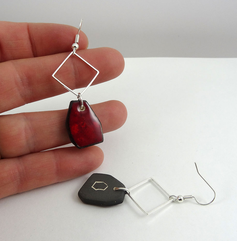 Miniature : boucles d'oreilles en céramique bijou artisanal créateur