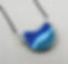pendentif lune bleu collier en céramique bijou créatrice Lyon