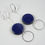 Miniature : boucles d'oreilles bleu et argent rondes longues anneaux