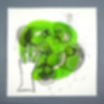 illustration originale encres linogravure collage arbre forêt vert