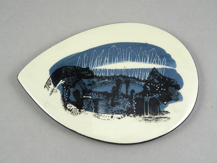 Miniature : sous plat en céramique bleu design contemporain illustration graphique