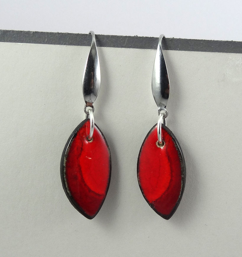 Miniature : boucles d'oreilles rouge originales bijou céramique créateur