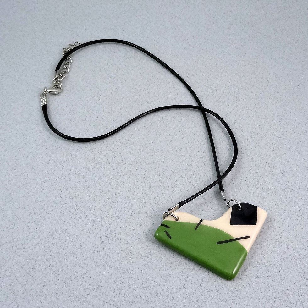 Miniature : Collier original coloré et graphique style Memphis en céramique