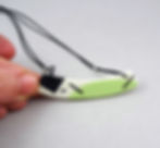 collier plastron vert noir original graphique en céramique bijou créateur
