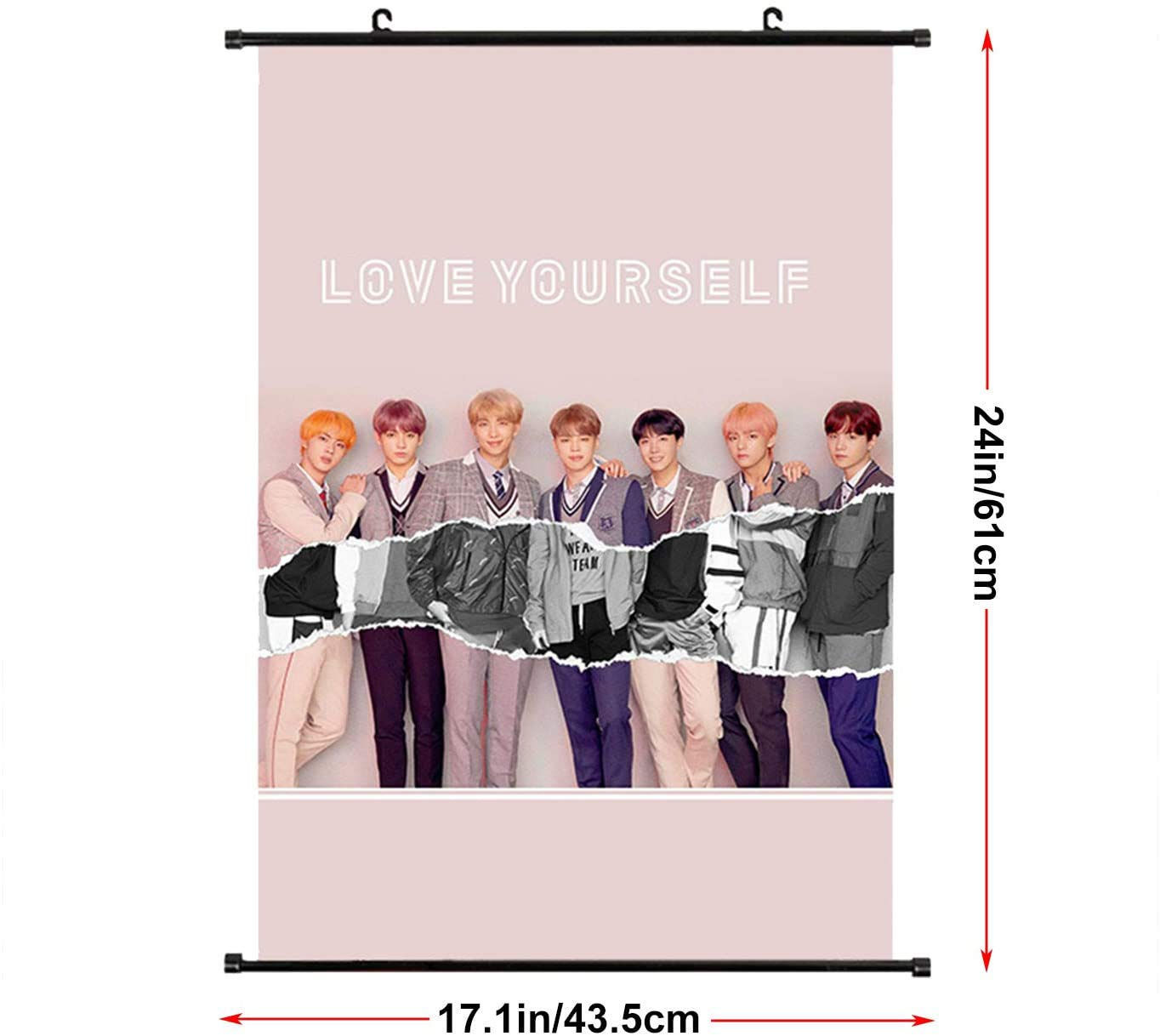 (2 Combo deal Posters) Kpop Wall Scrolls Canvas Poster