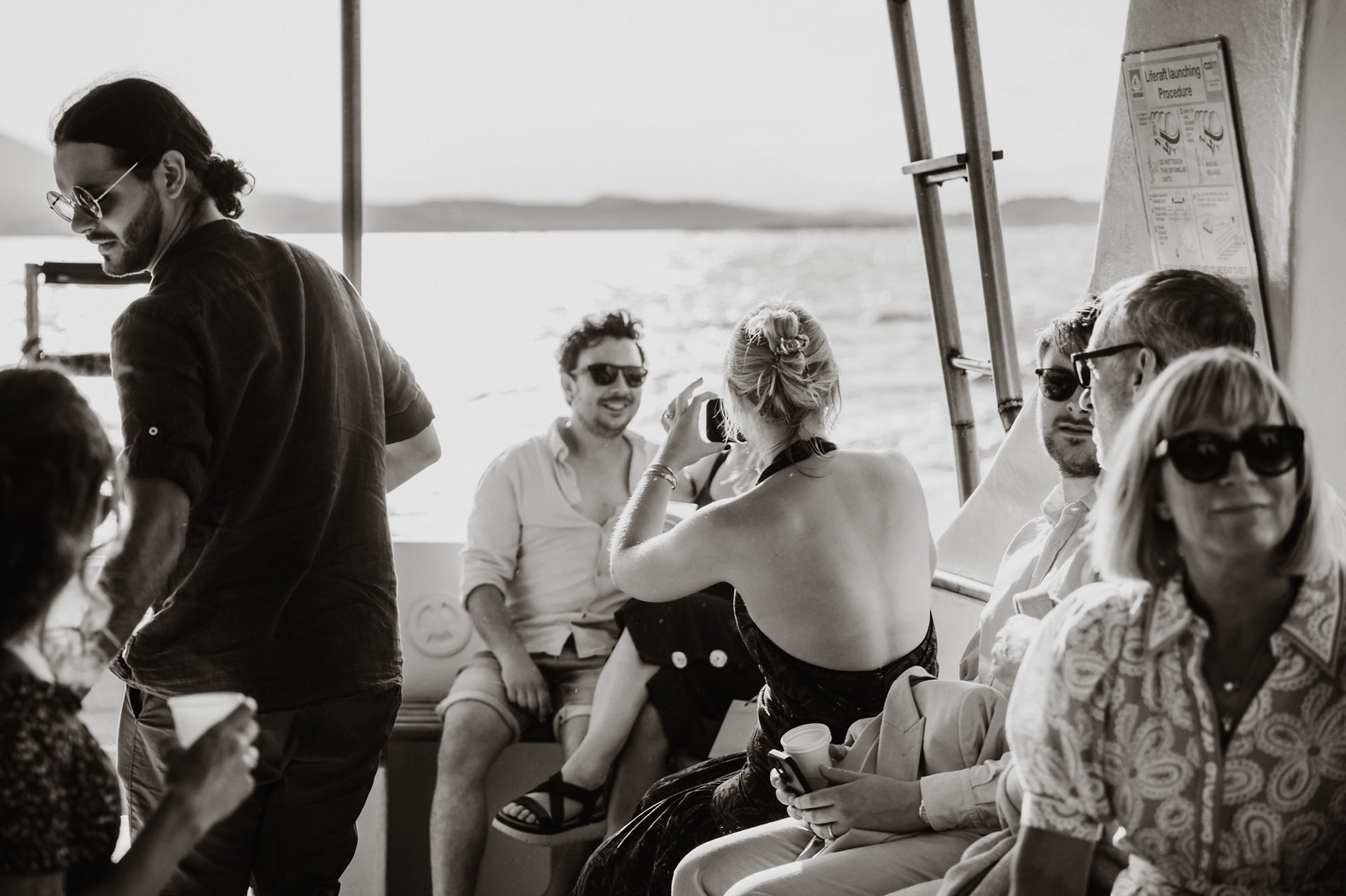 Tavolara Island Sardinia Wedding Elopement Photographer in Italy guests on the boat