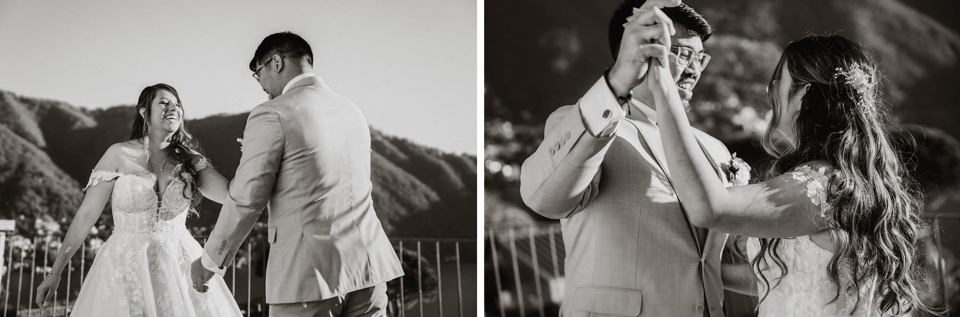 Lake Como Elopement Intimate Winter Wedding Bride Groom Dancing