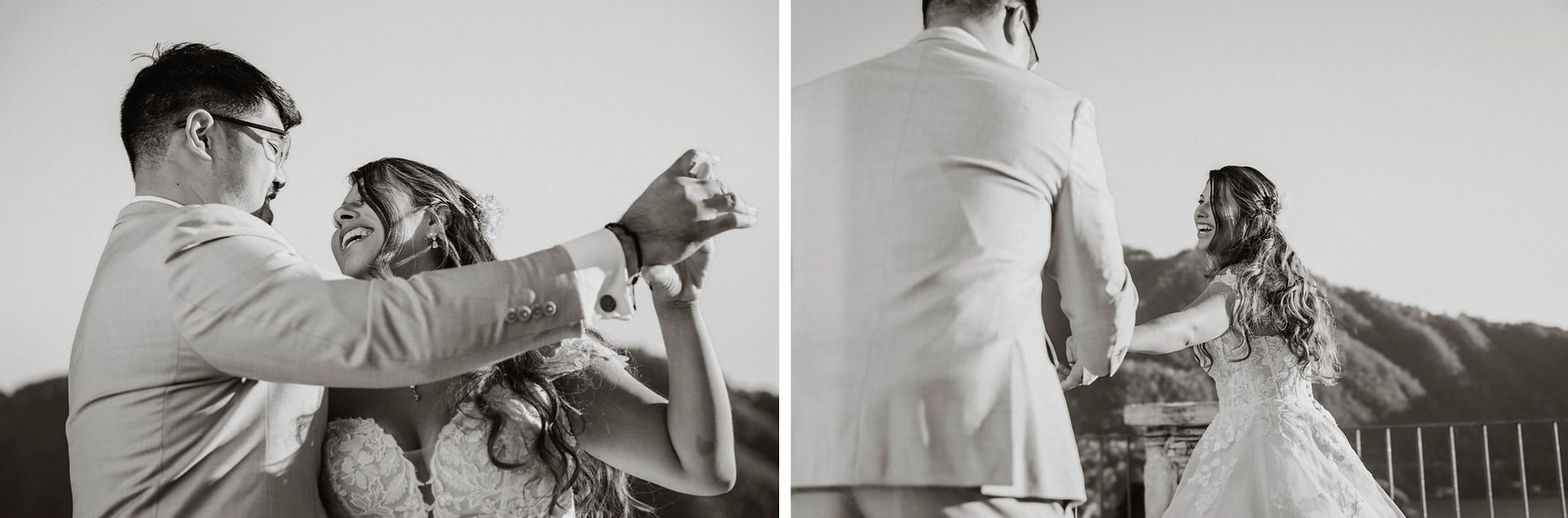 Lake Como Elopement Intimate Winter Wedding Bride Groom Dancing
