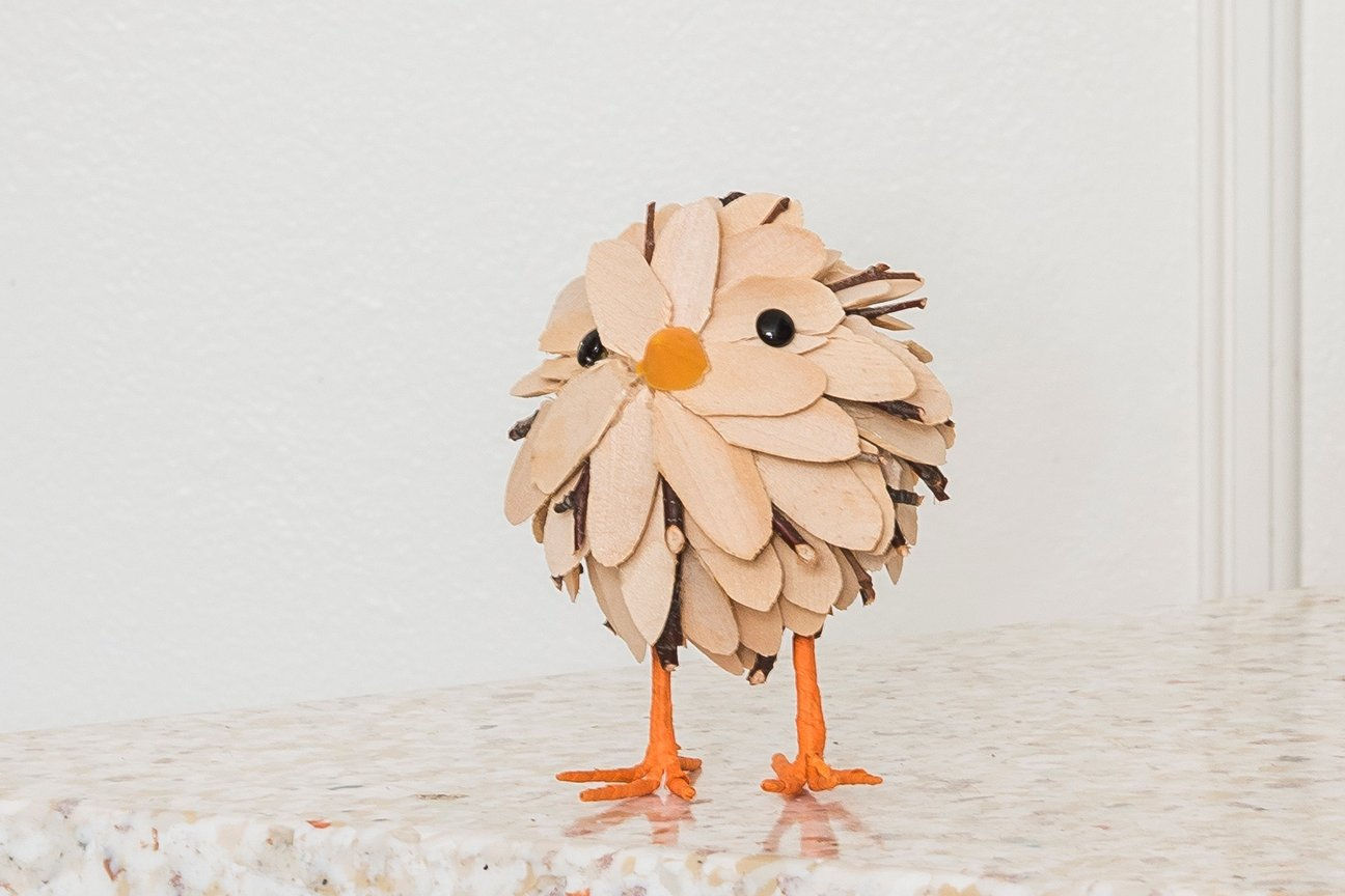 Natural wood Easter chick
