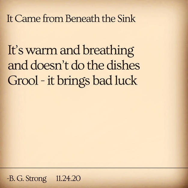 It Came from Beneath the Sink