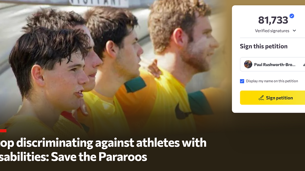 Pararoos players featured in a campaign supporting disability football and athlete inclusion.