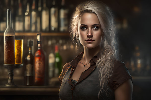Photo of Lucy the Barmaid from novel Red Winter Journey