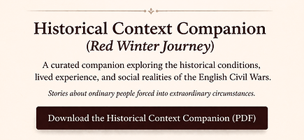 Historical Context Companion banner for Red Winter Journey promoting a downloadable PDF exploring the historical realities an