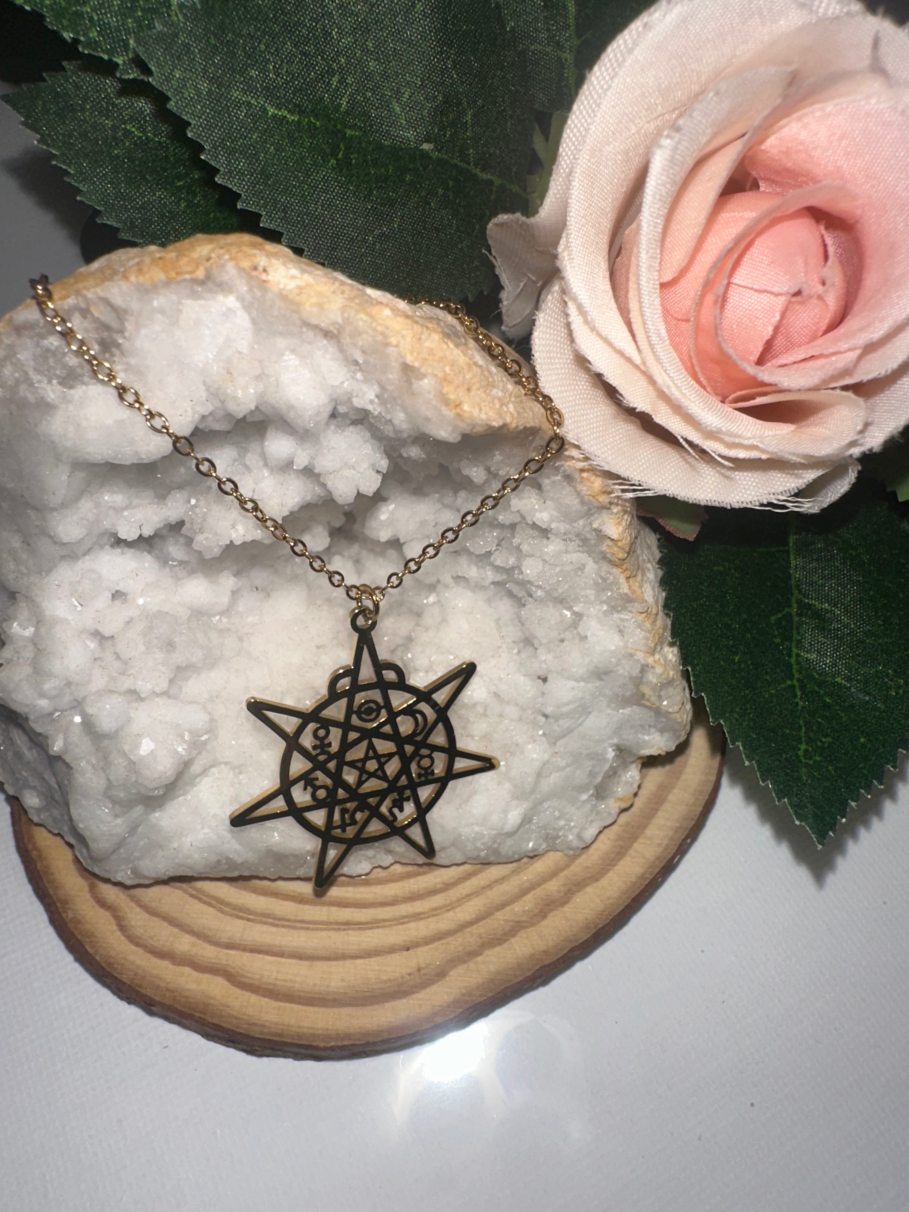 Collier Heptagramme Doré