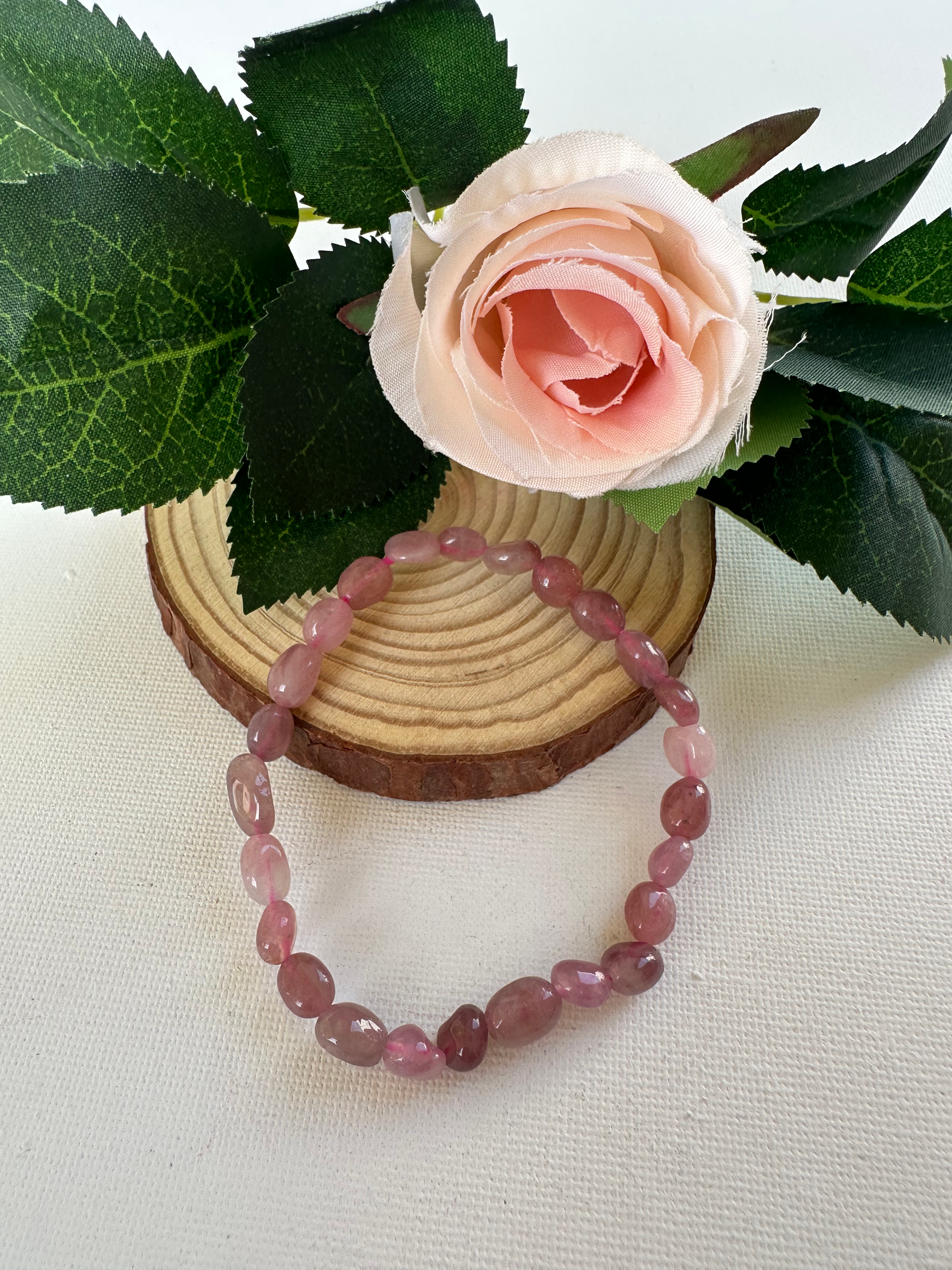 Bracelet Quartz Rose irrégulier