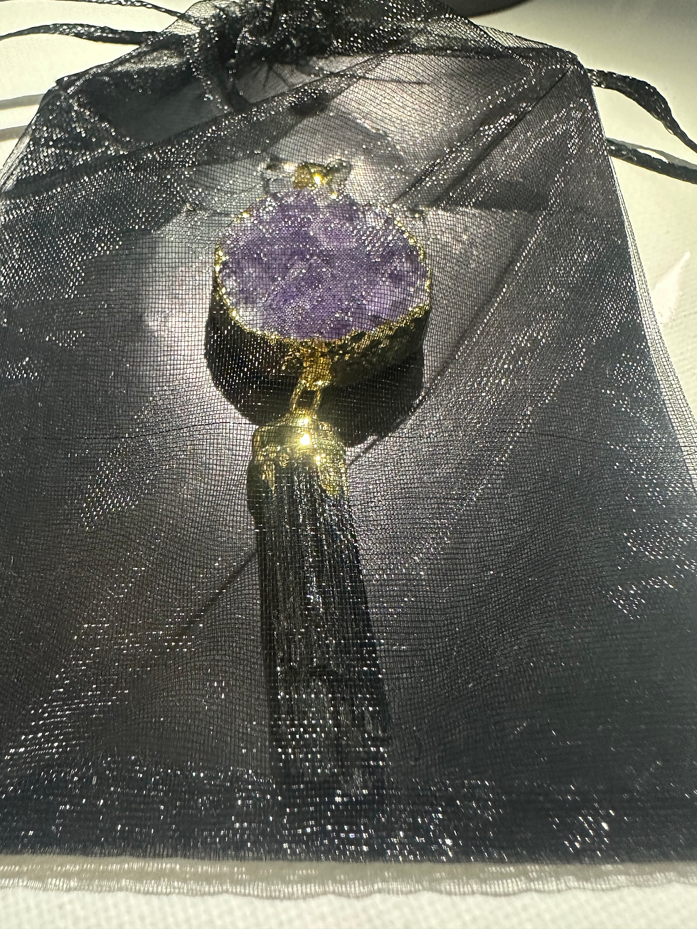 Miniature : Pendentif Améthyste et Tourmaline